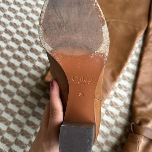 Chloe Over the Knee Brown Boots - Picture 3 of 8